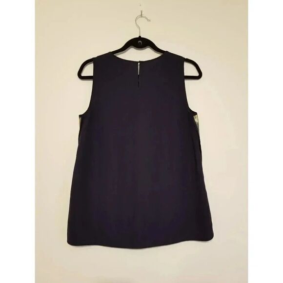 J Crew Navy & Gold Chevron Gilded Tank Blouse - Picture 4 of 7